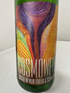 Original Etikett COSMOWEIN - Energie im Wein fühlen und schmecken
